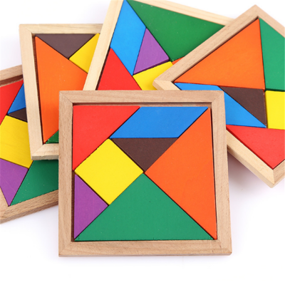 educational wooden toys colorful tangram puzzle for kids