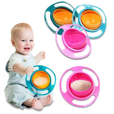 Universal Gyro Baby Balance Bowl Practical Design Children Rotary Balance Novelty 360 Rotate Spill-Proof Solid Feeding Dishes